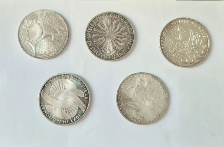 5 Moedas Alemanha 10 Mark 1972 - Foto 2