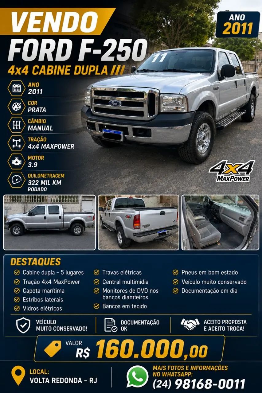 Ford F-250 F-250 XLT 3.9 4x4 CD TB Diesel 2011