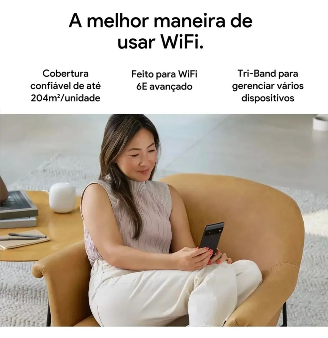Roteador Mesh Google Wi-Fi 6E - Nest Wi-Fi Pro - Foto 5