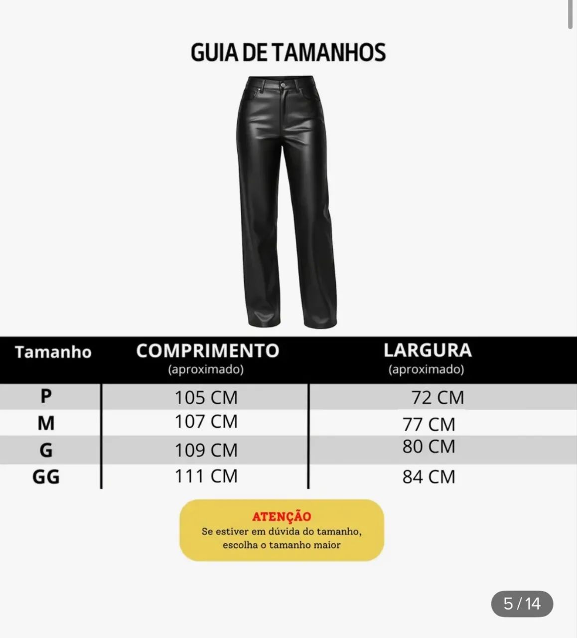Calça couro fake, GG - Foto 2