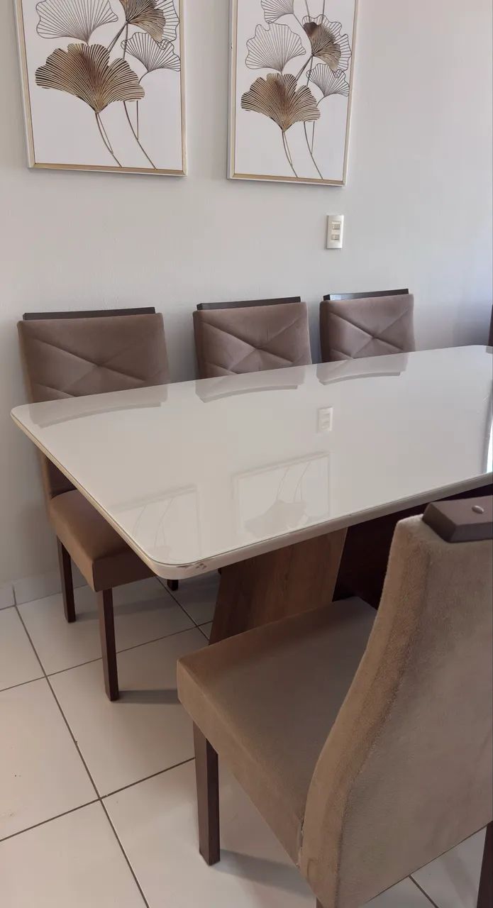 Mesa tampo de vidro