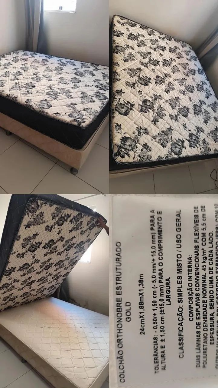 Base e colchão de casal