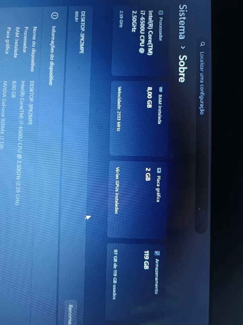Notebook Lenovo IdeaPad i7 8GB SSD + NVIDIA GeForce 920MX 2GB