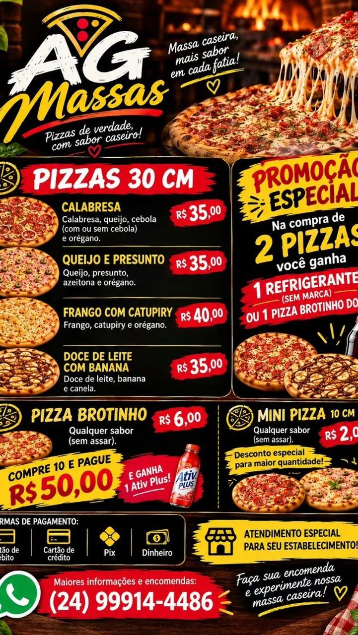 Pizza de massa caseira 