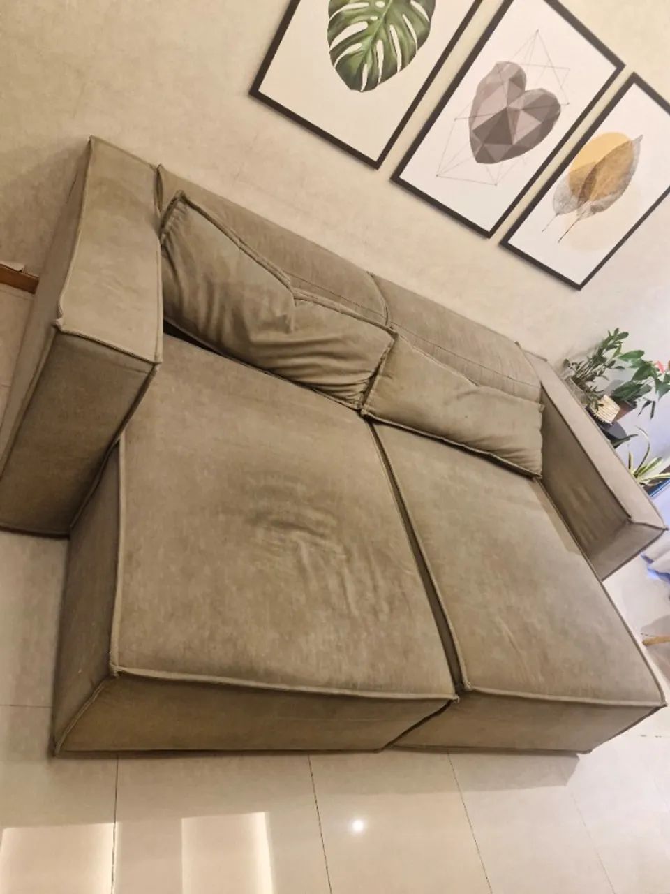 Sofá retrátil, em suede - Foto 3
