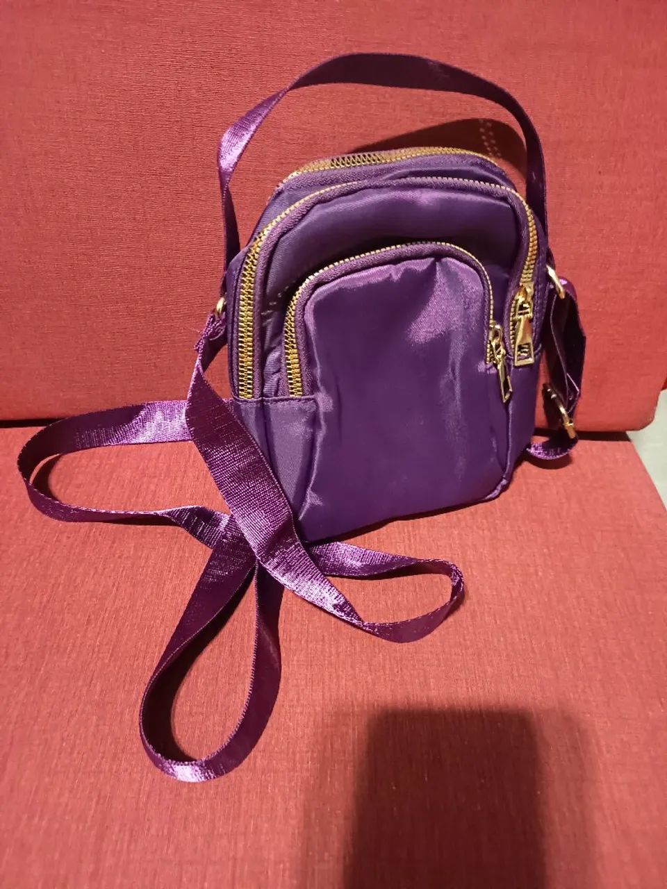 Bolsa roxa transversal 14x19x8 nova - Foto 3