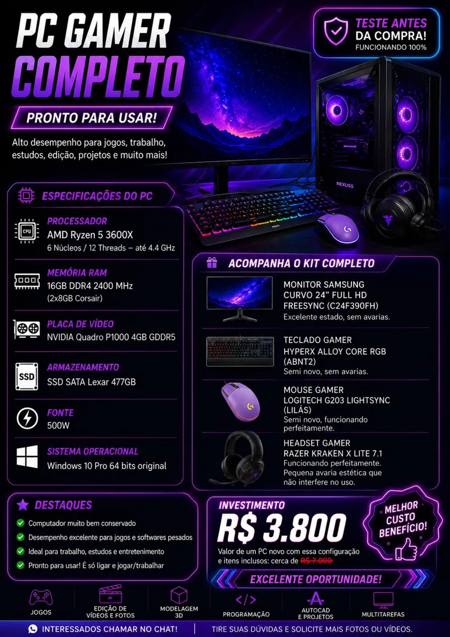 VENDO PC GAMER COMPLETO
