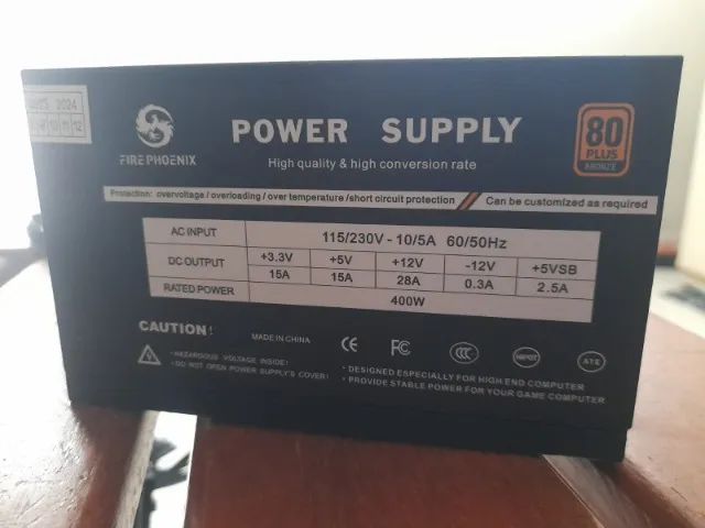 fonte 400w 80 plus bronze (nunca usada) - Foto 2
