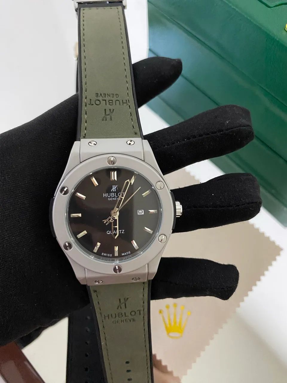 Relógio hublot pulseira de couro 