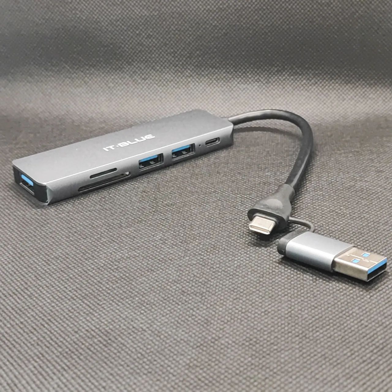 Hub tipo c e USB 2 em 1 com leitor de cartão de memória 
