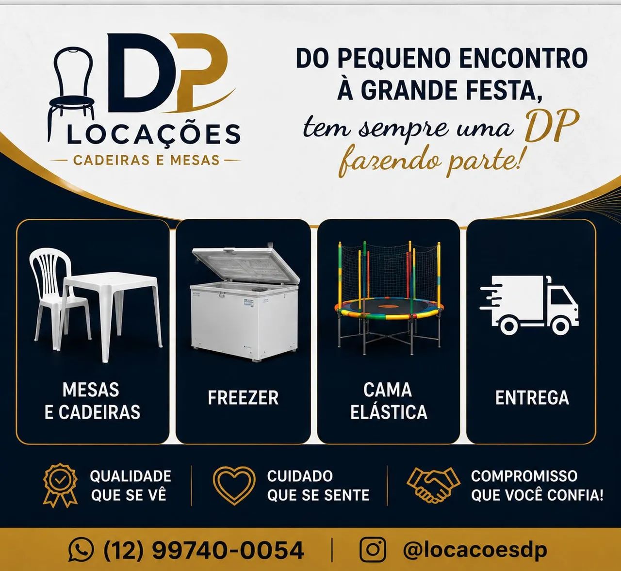 LOCAÇÃO DE MESAS, CADEIRAS, FREEZER E CAMA ELASTICA