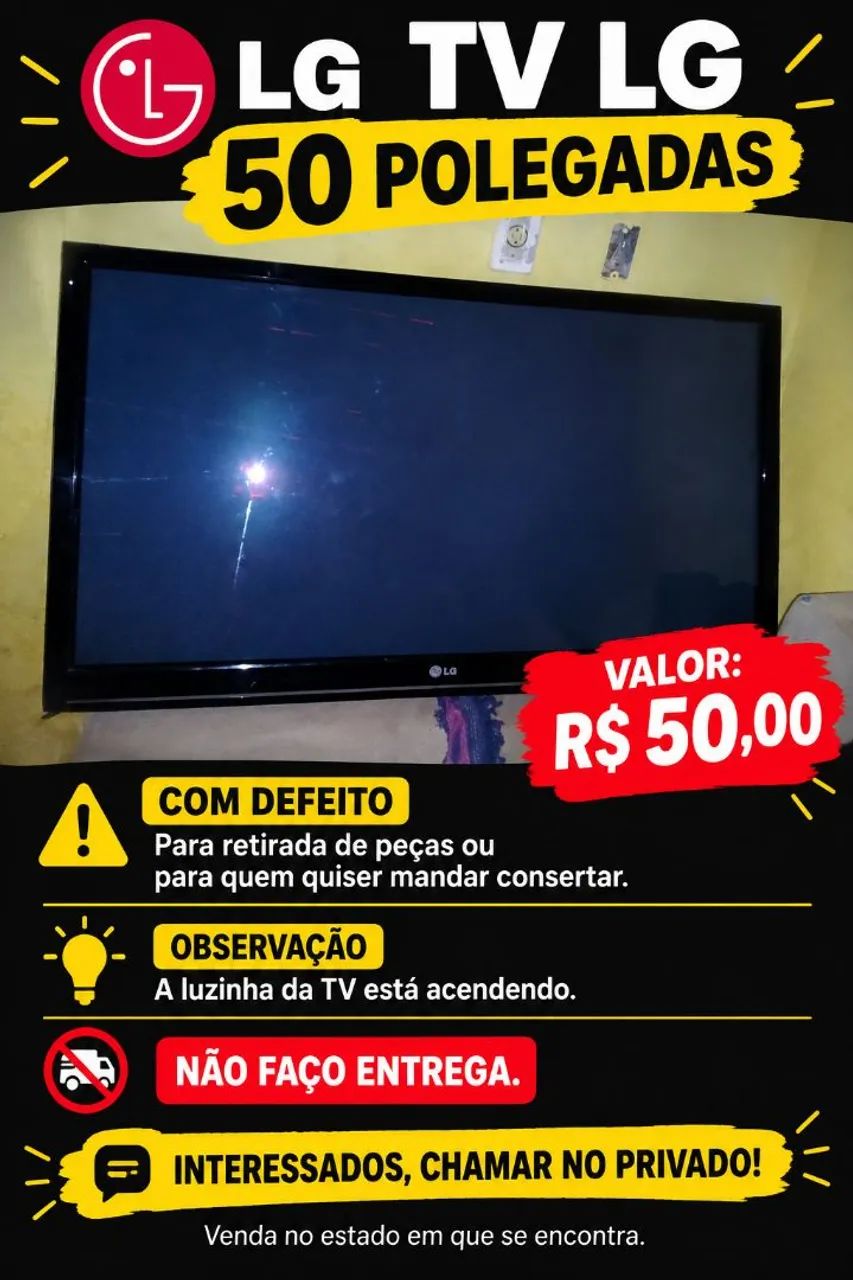 TV LG 50 POLEGADAS COM DEFEITO 