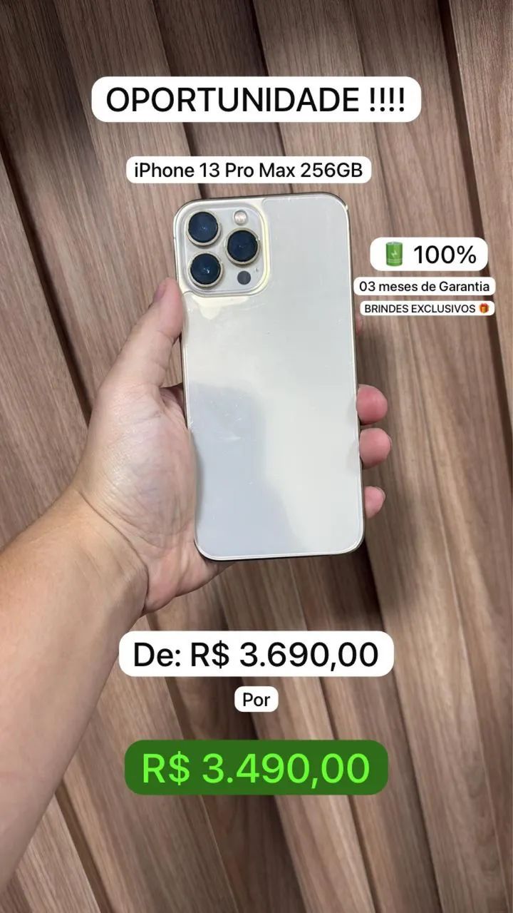 IPhone 13 Pro Max 256 GB 100% ? - Celulares e Smartphones - Jardim