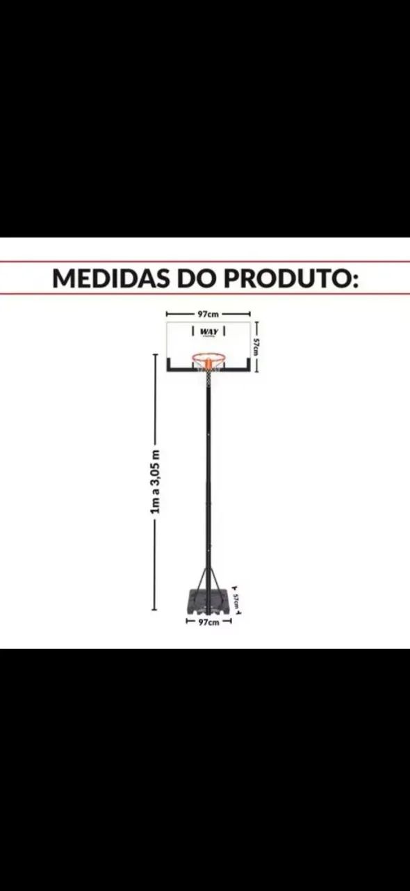 Cesta Basquete Regulável Profissional 3,05 - Foto 2