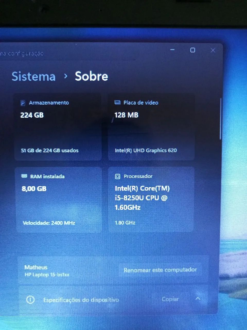 HP Core i5 8°th Touch screen 8gb RAM - Foto 5