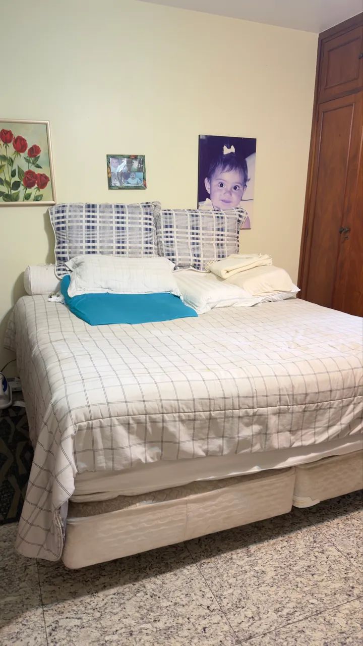 Cama King Size Completa + Colchão Ortobom - Foto 3