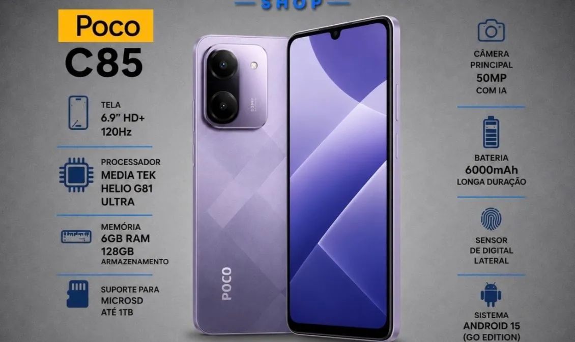 POCO C85 8/256 (?) R$1050