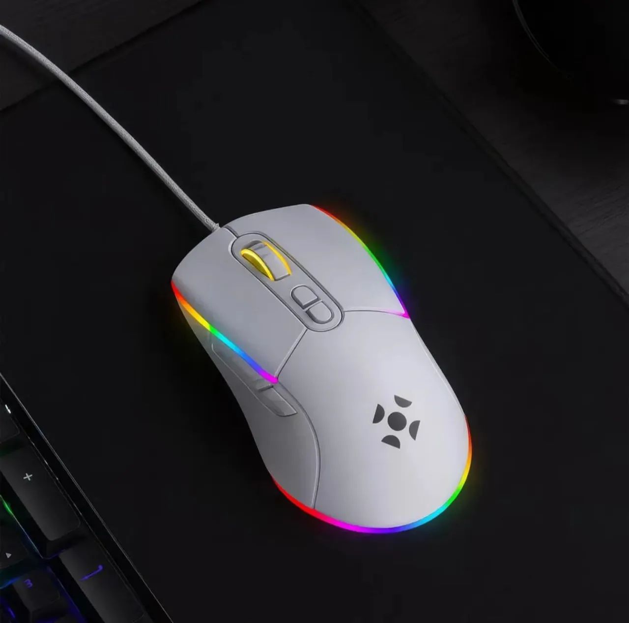 Mouse Gamer Branco Ergonômico Alta Precisão para PC e Notebook - Foto 2