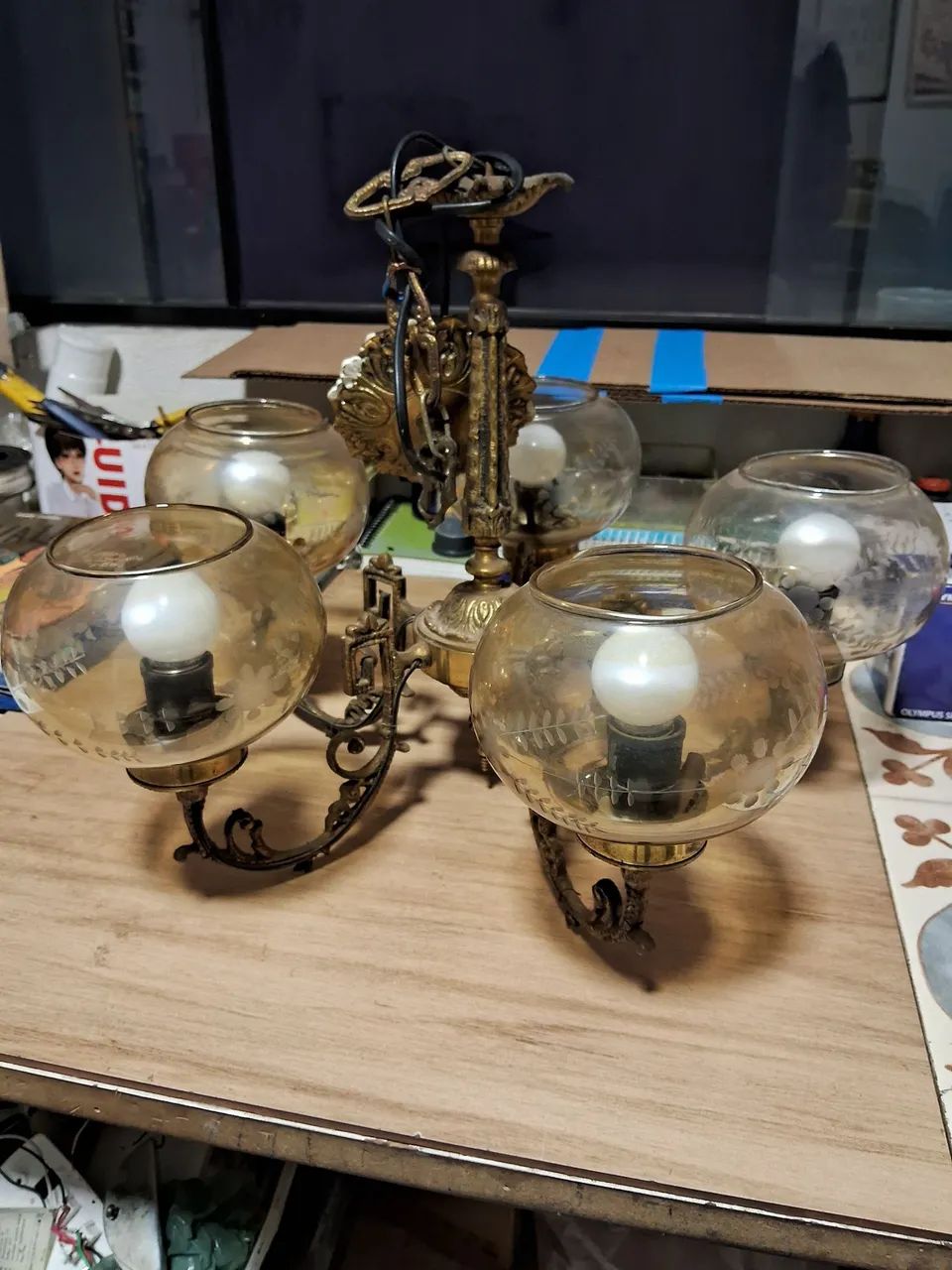 Lustres vintage de bronze - Foto 4
