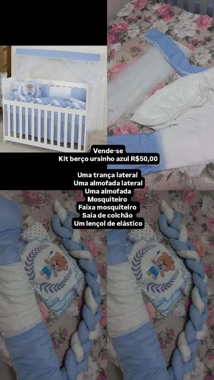 Blue Bear Crib Set