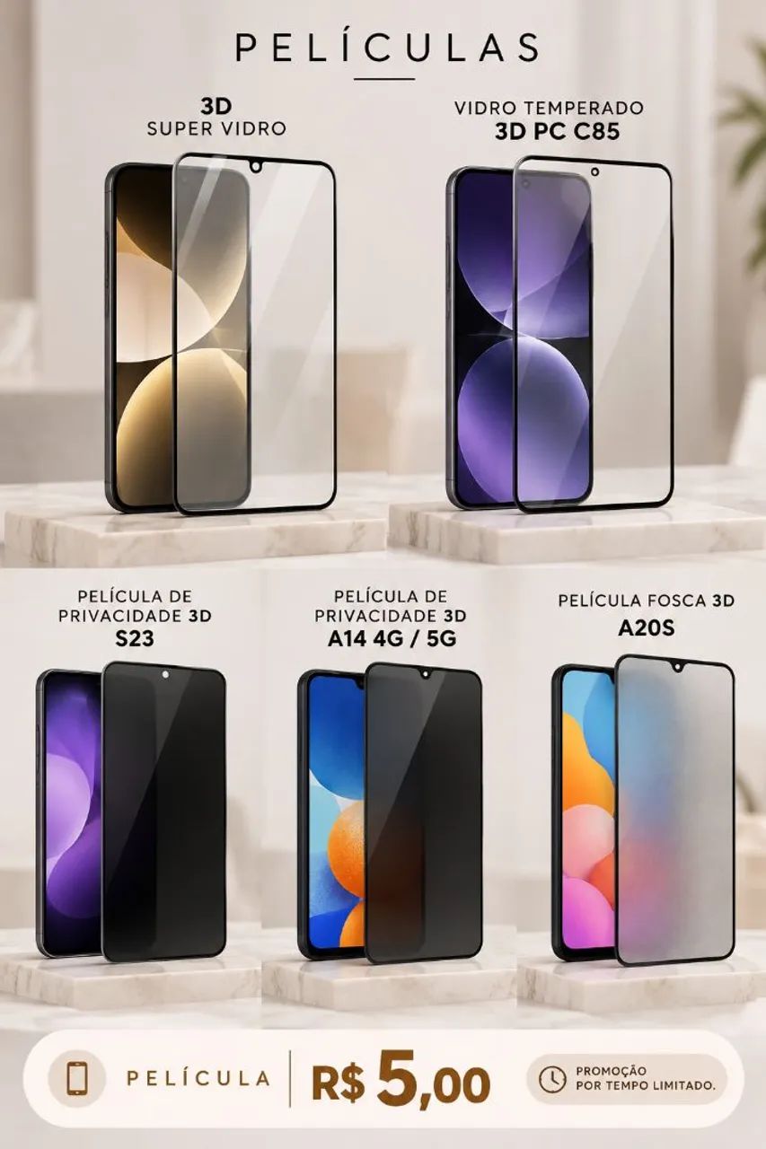 CAPINHAS E PELÍCULAS PARA CELULAR - Foto 4
