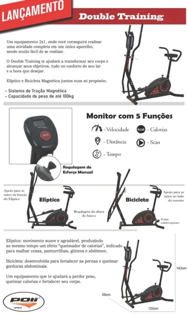 VENDO APARELHO DE GINÁSTICA ELÍPTICO DUPLO