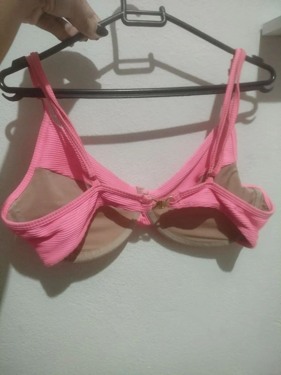 Top de biquíni rosa canelado - Foto 2