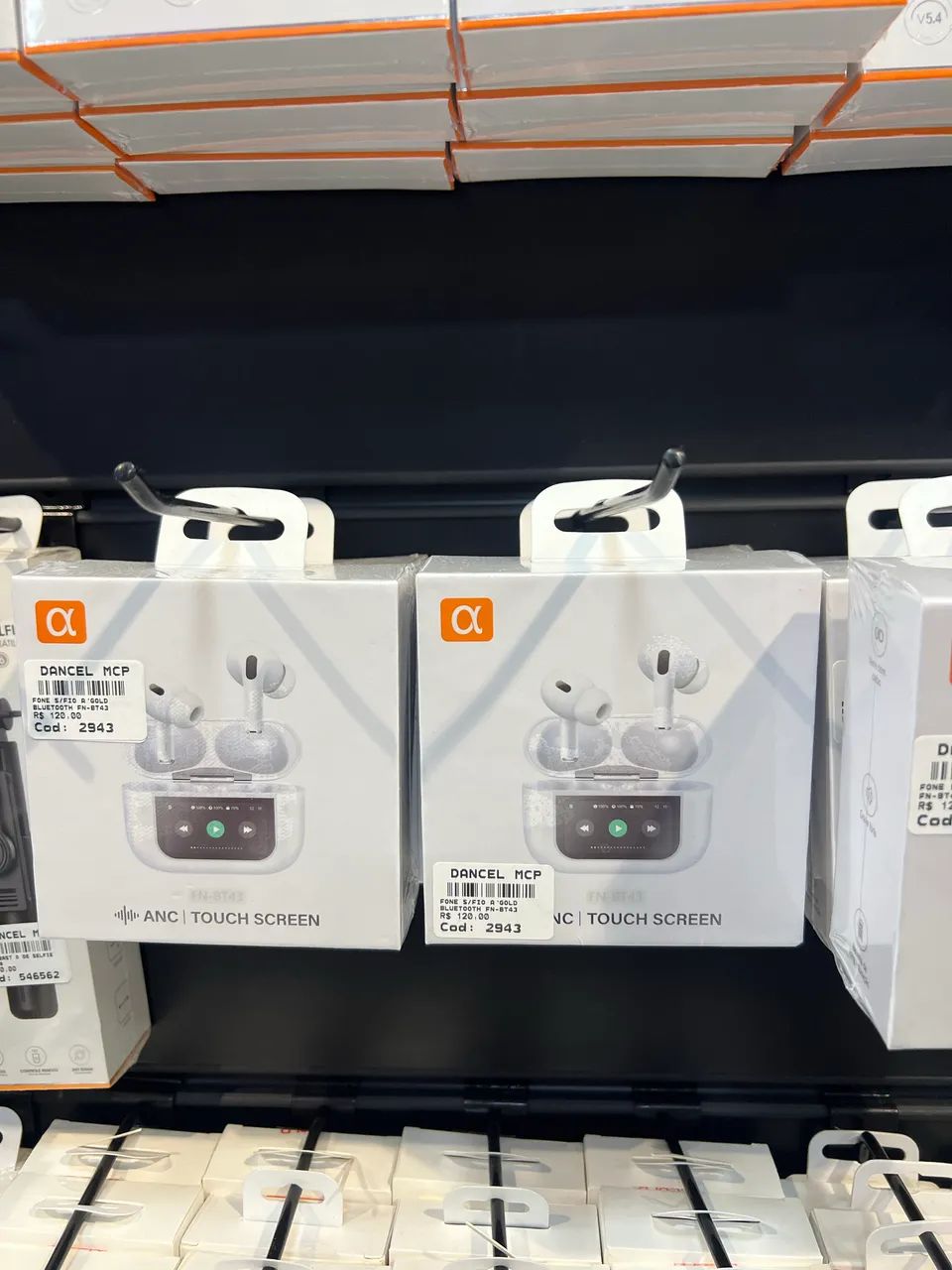 Fones de Ouvido Sem Fio Display  Led Digital Touch Com Bluetooth e Redução de Ruído 