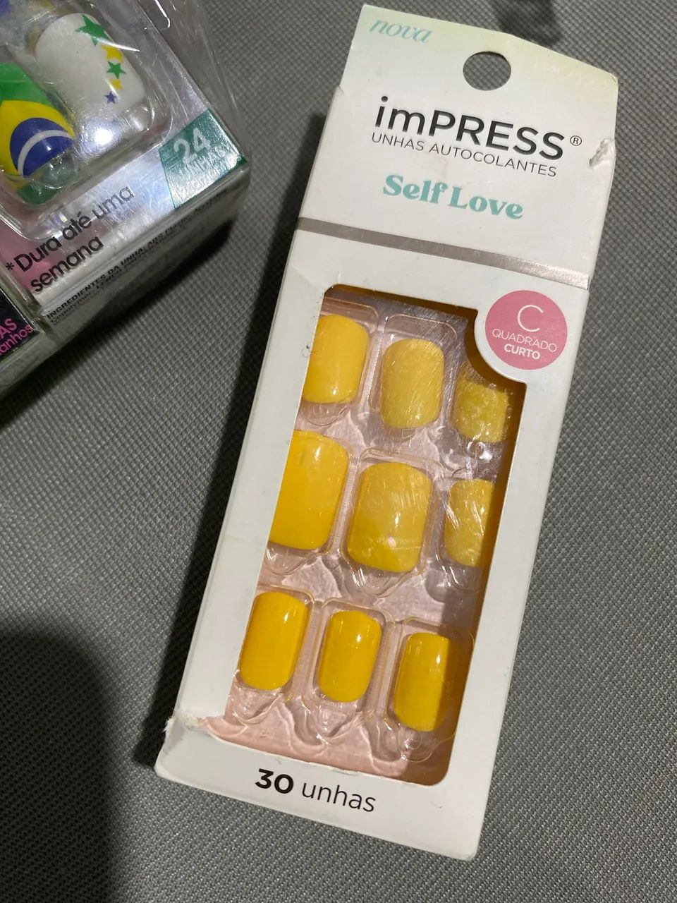 Unha postiça Impress Curta Self Love Amarela - Foto 2