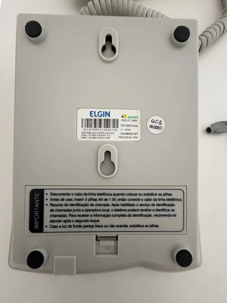 Telefone fixo com fio Elgin TCF 3000 Cinza  - Foto 3