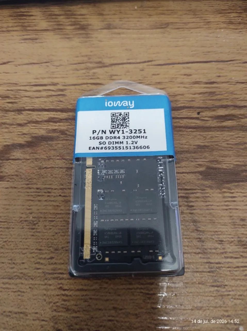 Memoria DDR4 16gb 3200mhz p/ Notebook (SODIMM)