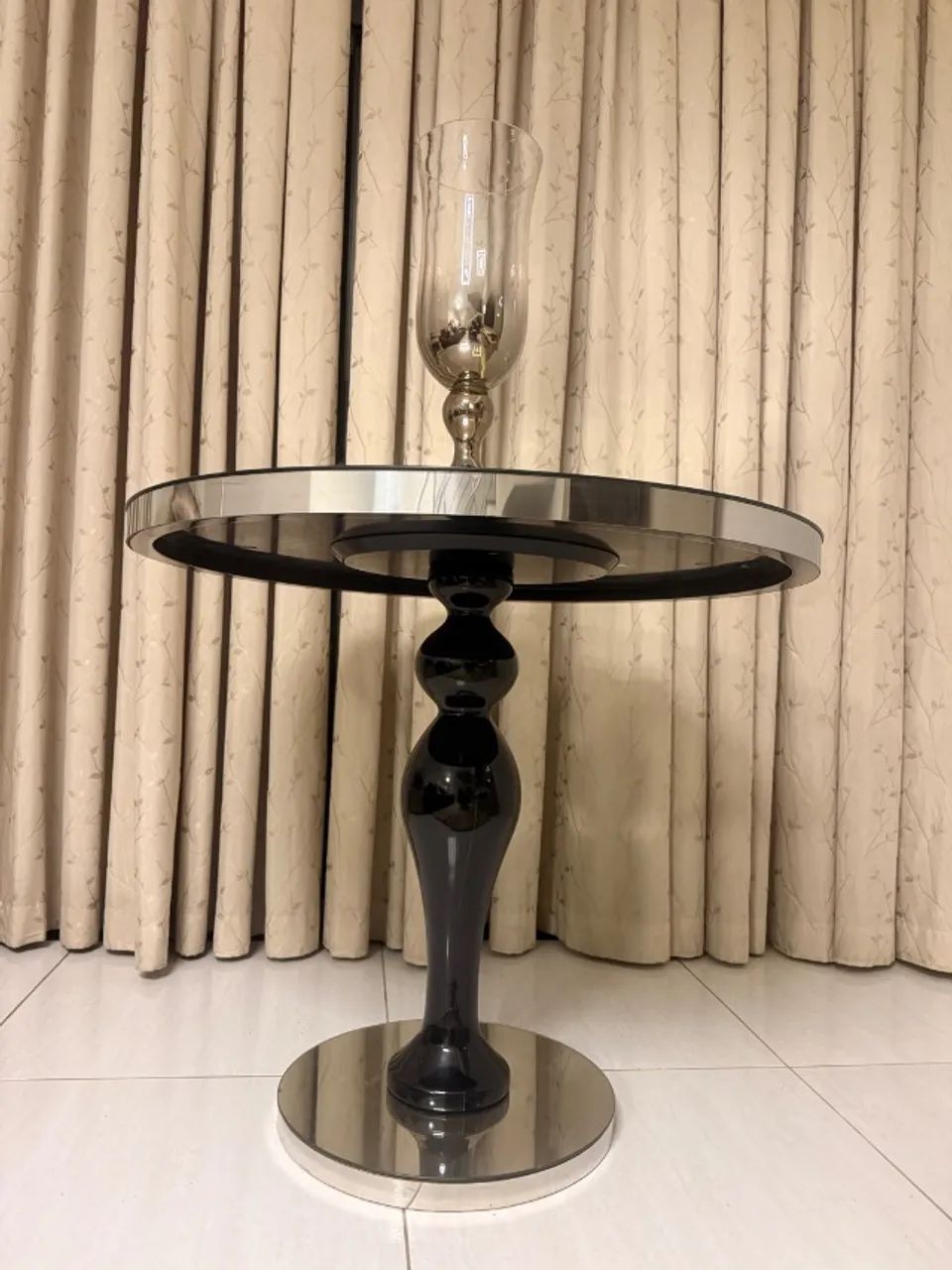Mesa decorativa espelhada 90cm diametro - Foto 2