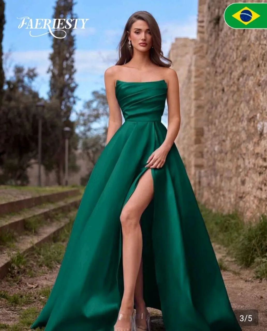 Vestido baile verde esmeralda  - Foto 2