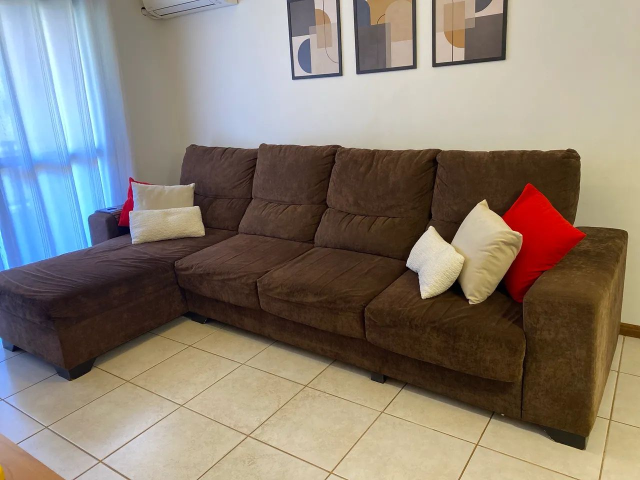 Sofá retrátil e reclinável com chaise 5 lugares - Foto 3
