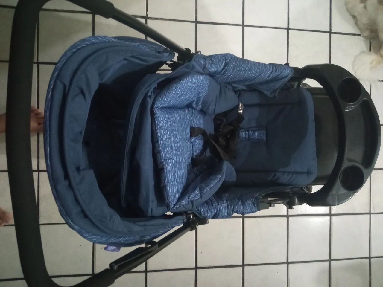 Carrinho de bebê cosco kids azul - Foto 3