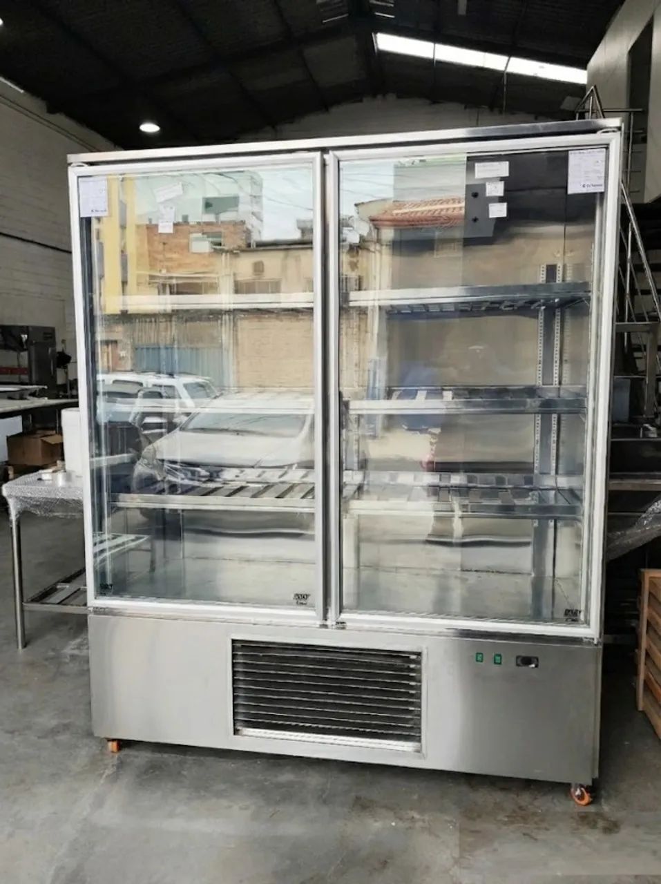 Expositor inox resfriados 1250mm 2 portas 