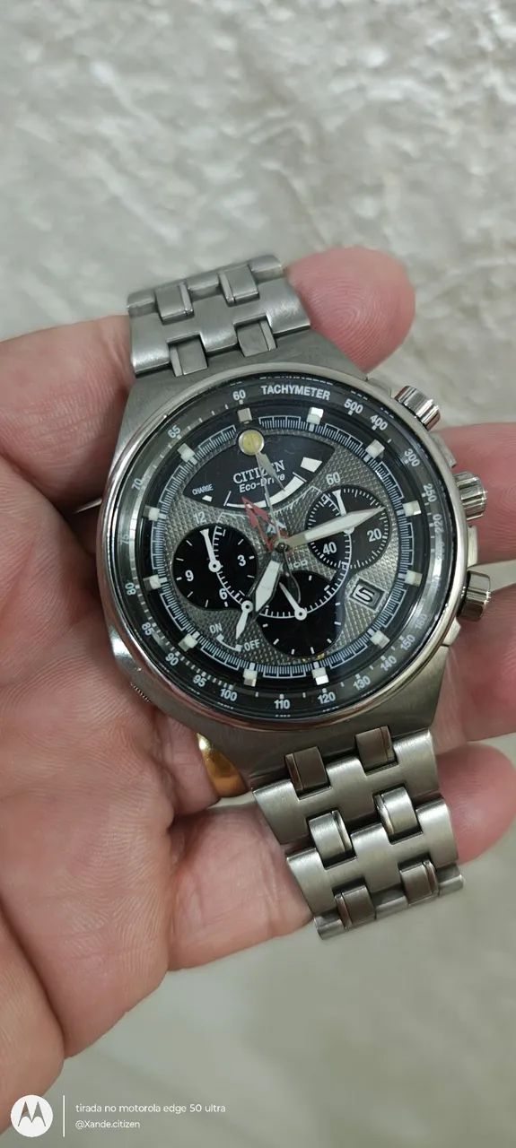 Relógio Citizen ecodrive 9 ponteiros Full Titanium tudo ok 