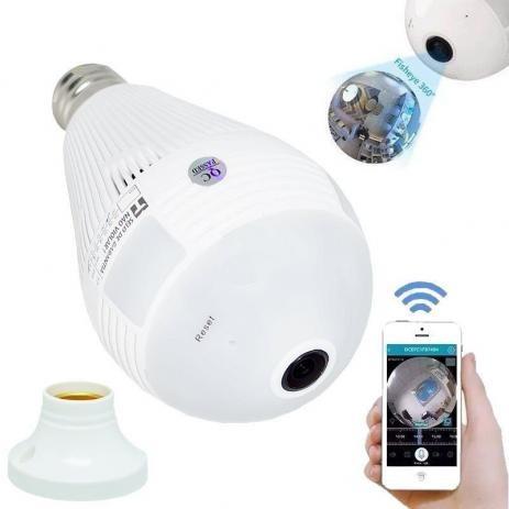 Lampada Camera Espiã Ip Led Wifi Hd Panorâmica 360º (fazemos entrega) - Foto 3