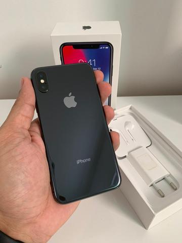 IPhone X Cinza espacial 64GB, Tela 5.8 Completo todos os acessórios