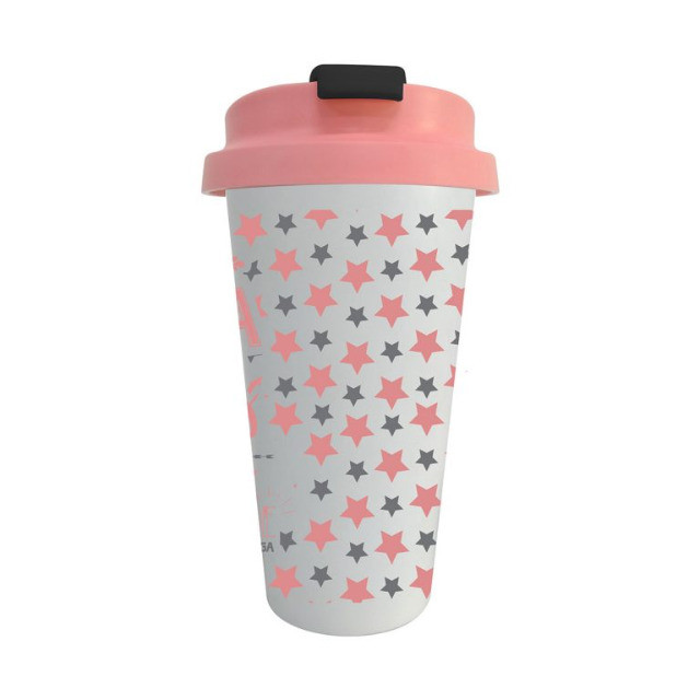 Copo Térmico Rosa Hidrate Sua Vida Caneca Café 500ml C/ Tampa - Foto 3