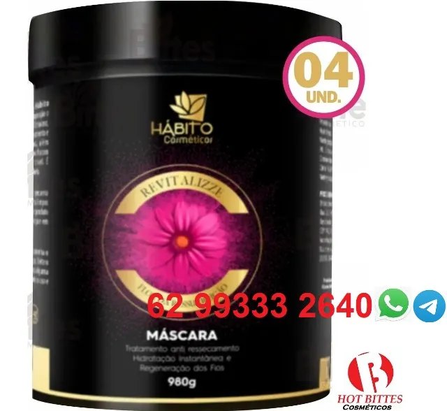 4 Máscara Revitalizze Hábito Cosméticos Reconstrução Capilar