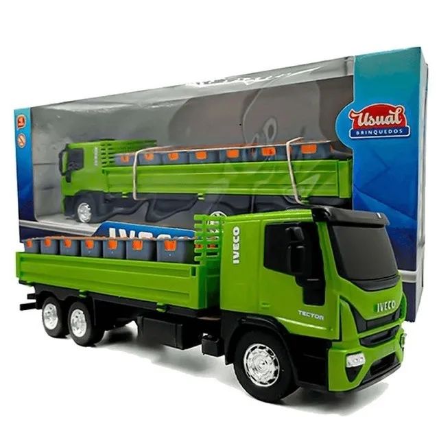 Brinquedo Caminhão Iveco Tector Dropside Cinza