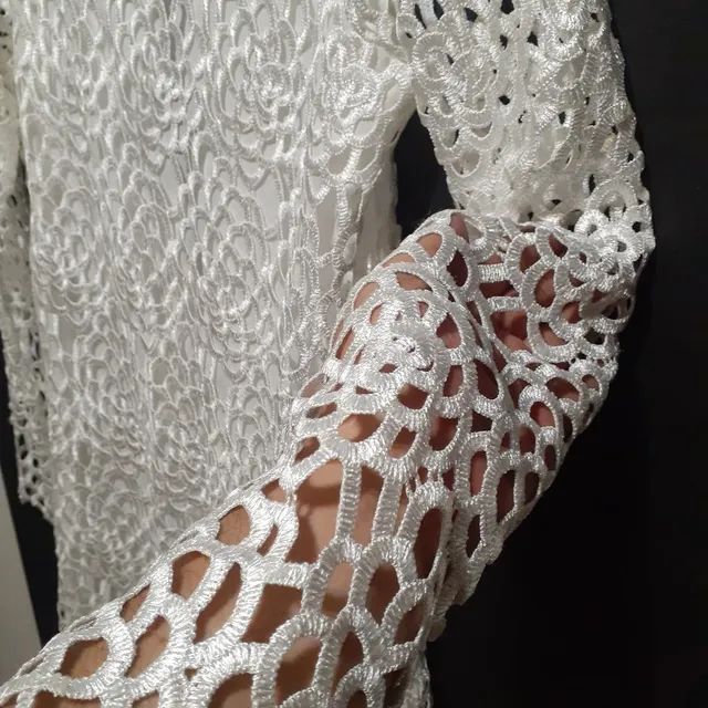 Vestido Renda Guipir veste M Lindo - Foto 2