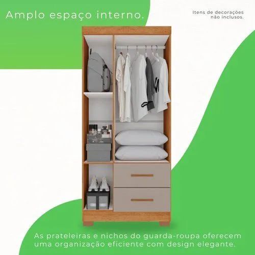Guarda-roupa Solteiro 3 Portas com Espelho 2 Gavetas Estrela Premium  - Foto 3