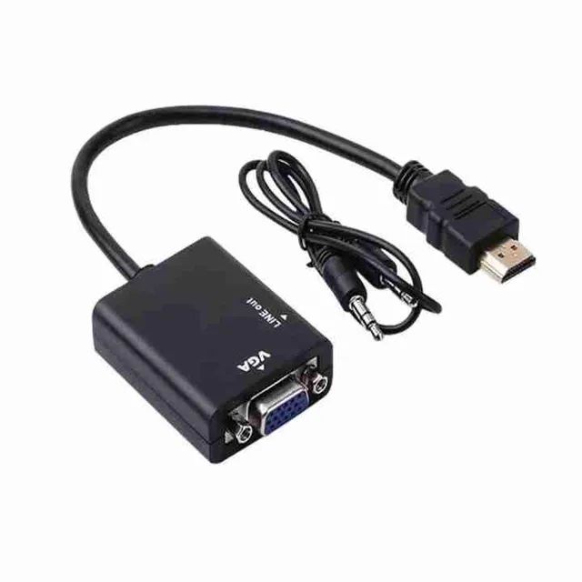 Cabo Adaptador Conversor Hdmi Macho para Vga Fêmea com P2 - Foto 3