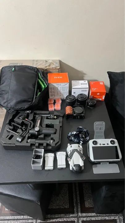 Kit Filmaker Sony zv e 10 + Dji mini 3 com tela - Foto 6