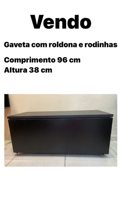 Gaveteiro em mdf com rodinhas 