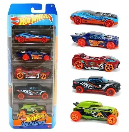 Cartela 5 Carrinhos Hot Wheels Hw Unleashed hfv79 Mattel Original Lacrado