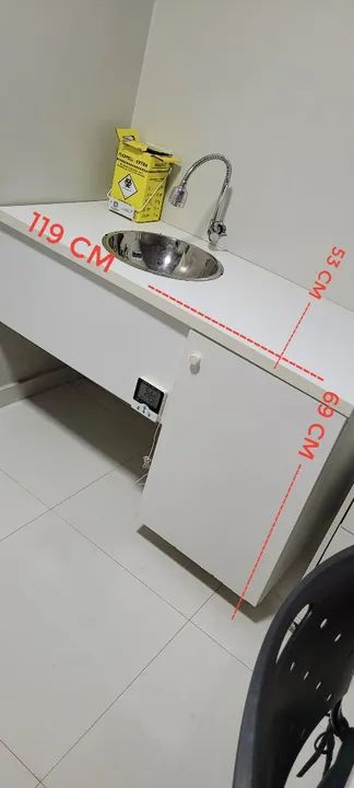 Armário com pia Branco 