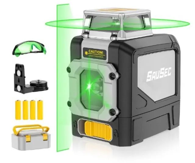 Nível Laser Verde Savsec 5 Linhas 360° Com Estojo Rígido - Foto 2